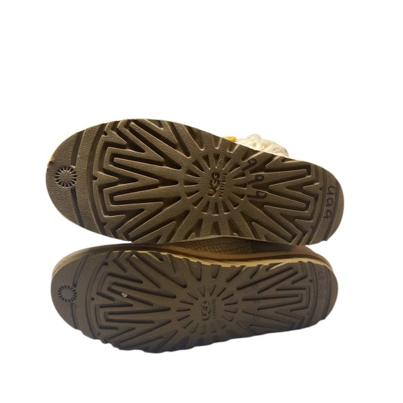 UGG Women’s Classic Cardy Boot Size 6 Cabincore Knit Wool Insole Fringe Snow Ski - Picture 7 of 9